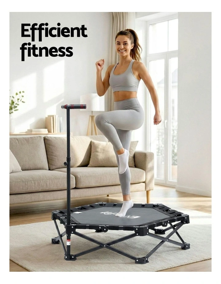 Adjustable Handle Fitness Foldable Trampoline in Black image 5