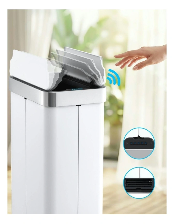 Automatic Kitchen Touchless Motion Sensor Bin 70L in White image 5