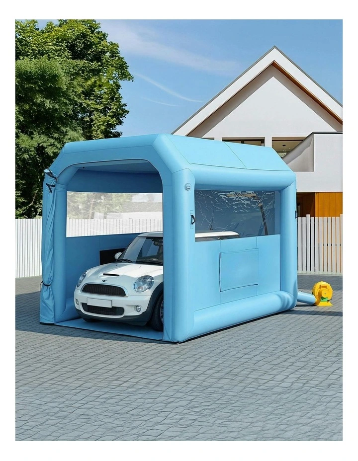 Inflatable Paint Booth with 550W Blower Air Filter Spray Paint Tent in Blue image 2