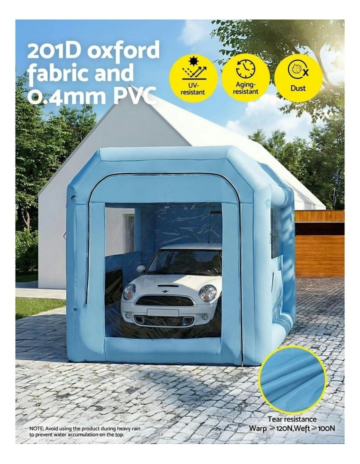 Inflatable Paint Booth with 550W Blower Air Filter Spray Paint Tent in Blue image 3
