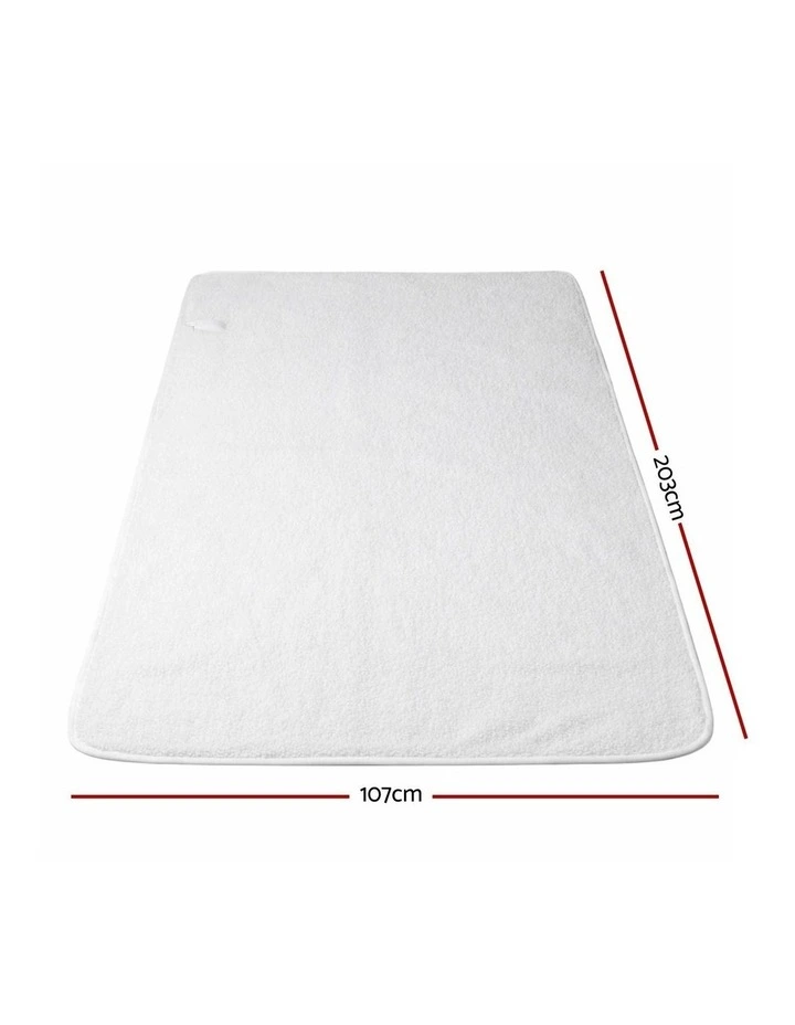 Electric Blanket LED Remote Sherpa Fleece Underlay Fully Fitted Machine Washable in White King Single image 4