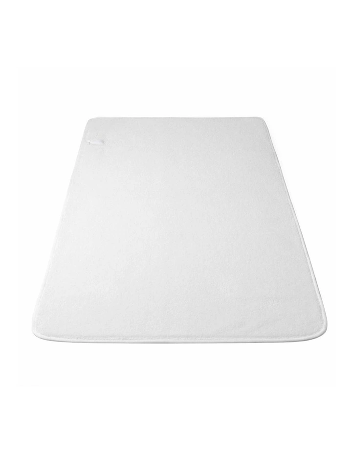 Electric Blanket King Single Heated Fully Fitted Washable Pad Winter Warm in White image 2