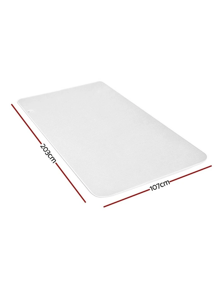 Electric Blanket King Single Heated Fully Fitted Washable Pad Winter Warm in White image 4