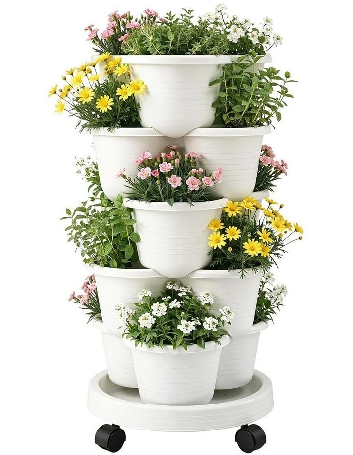 5-Tier Vertical Planter in White image 1