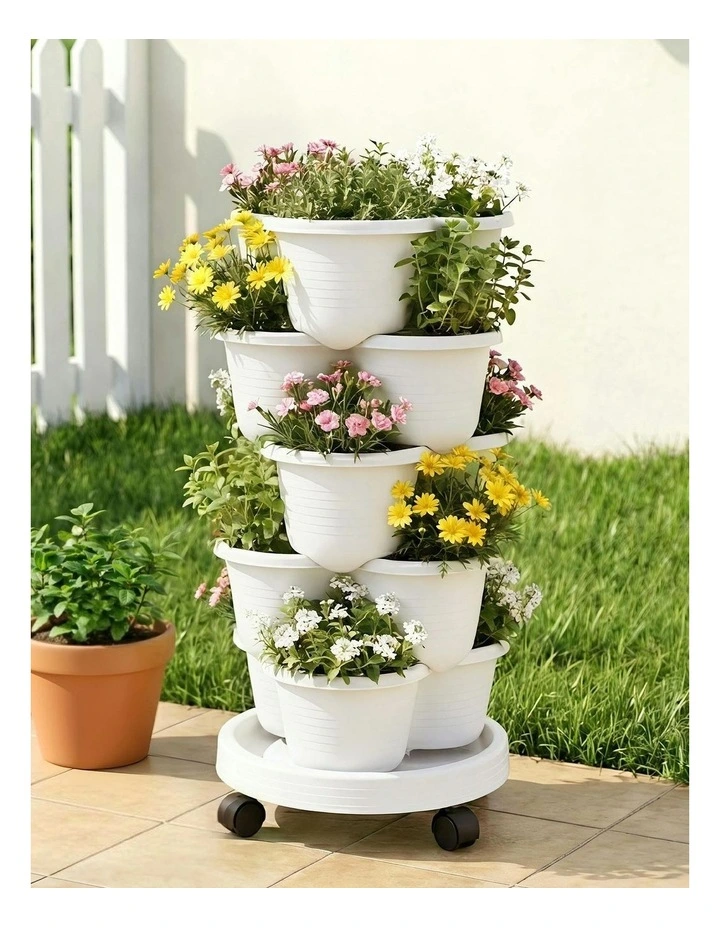 5-Tier Vertical Planter in White image 3