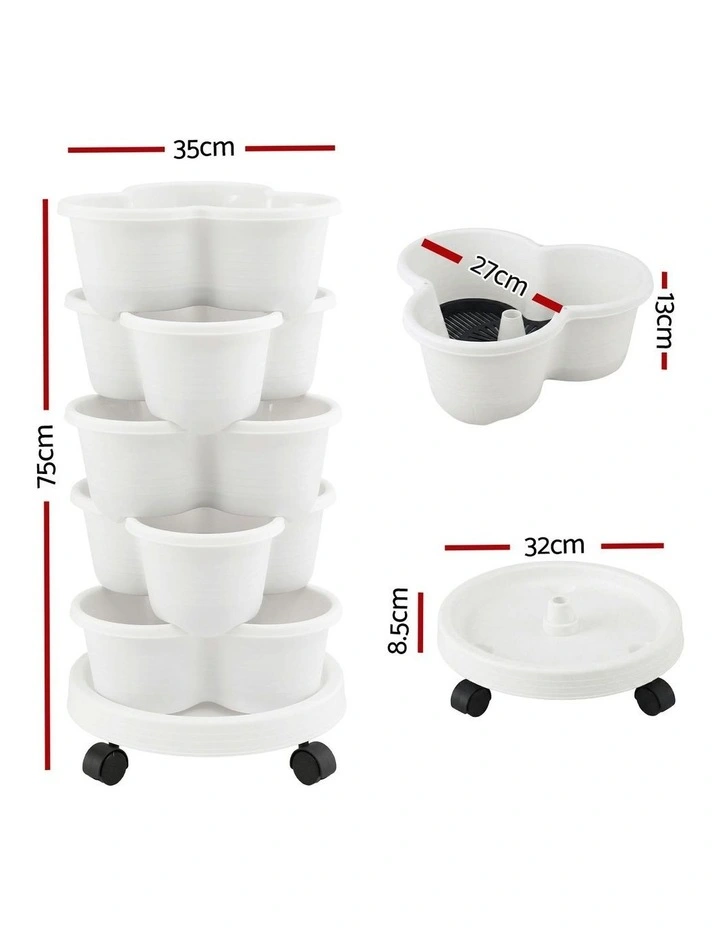 5-Tier Vertical Planter in White image 4