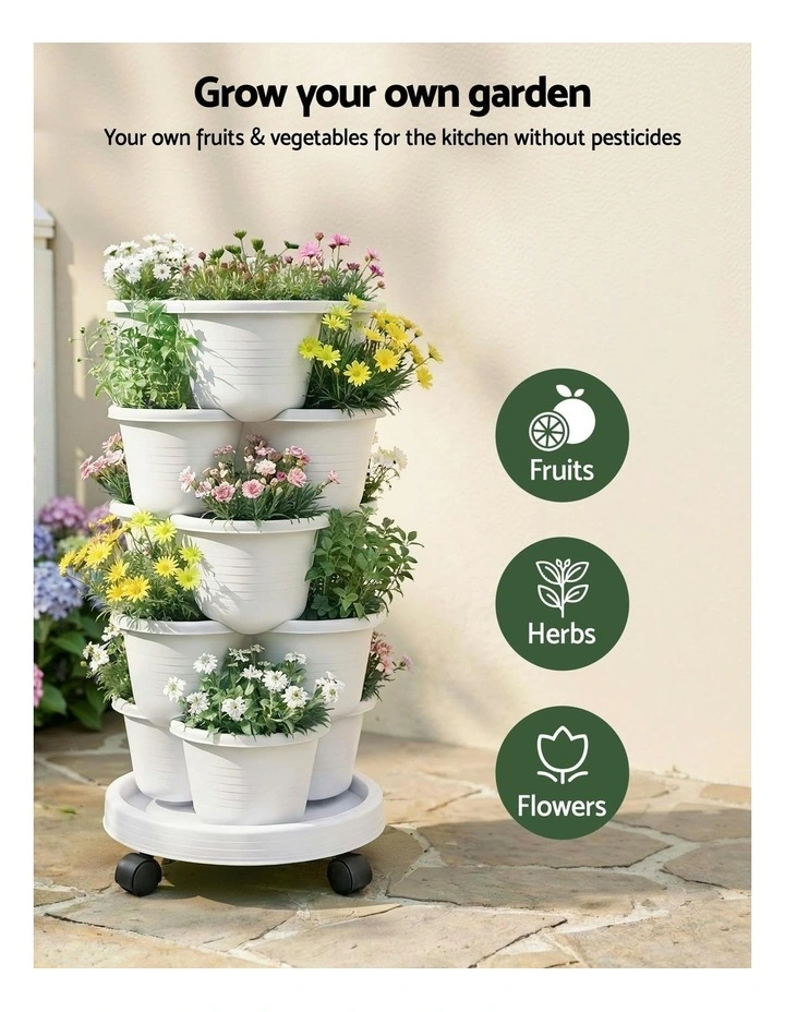5-Tier Vertical Planter in White image 5