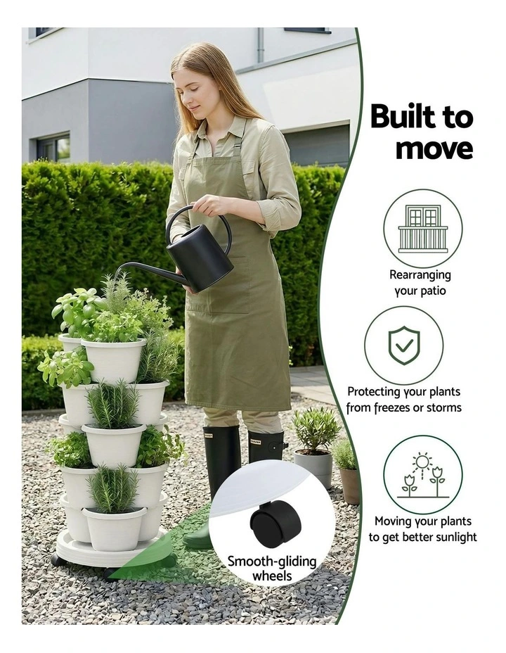 5-Tier Vertical Planter in White image 6