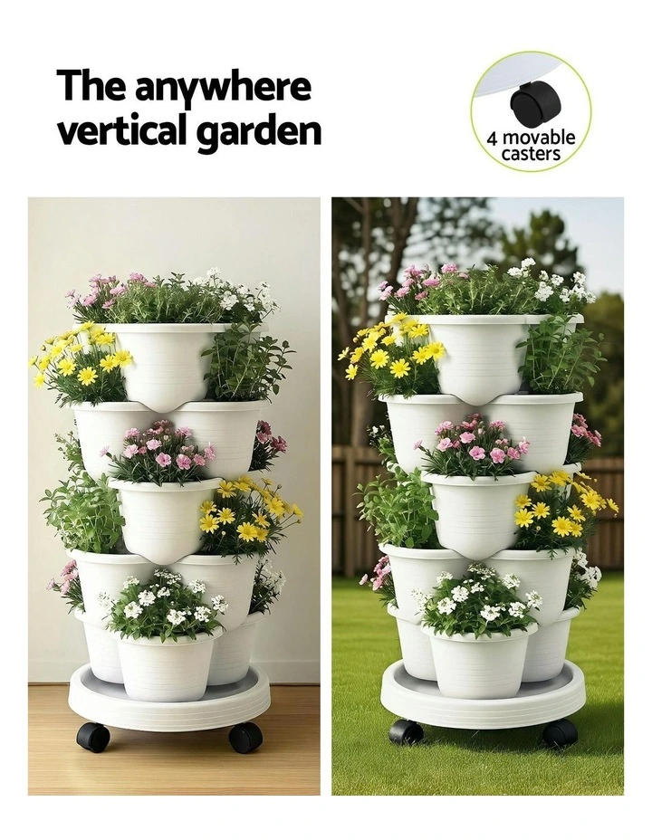 5-Tier Vertical Planter in White image 7
