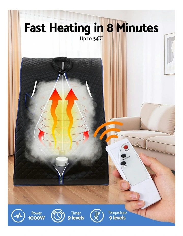Portable Steam Sauna Tent 1000W 2L Steamer Pot Personal Home SPA Timer in Multi image 5