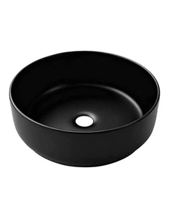 Matte Round Ceramic Bathroom Basin in Black