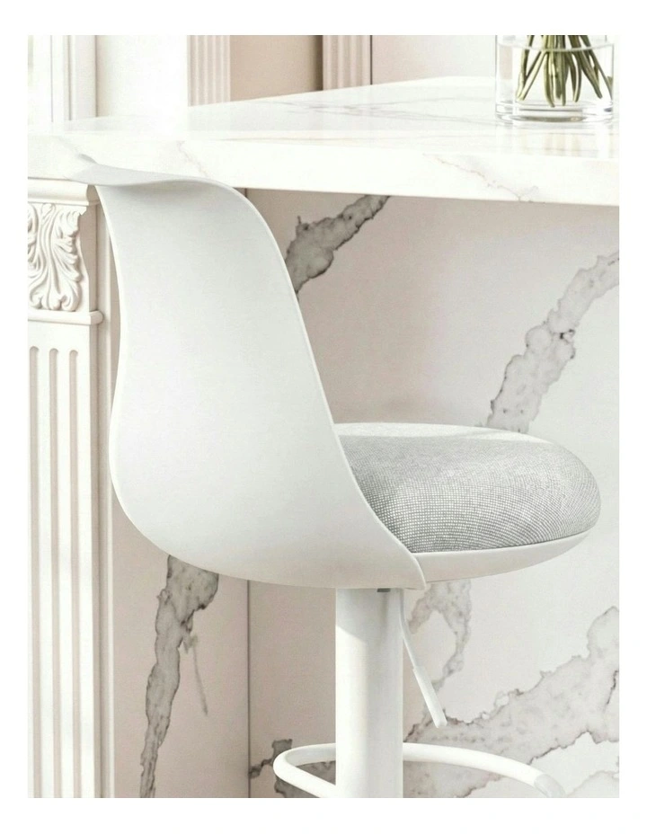 Swivel Gas Lift Counter Bar Stools Curved Pack Of 2 in White image 6
