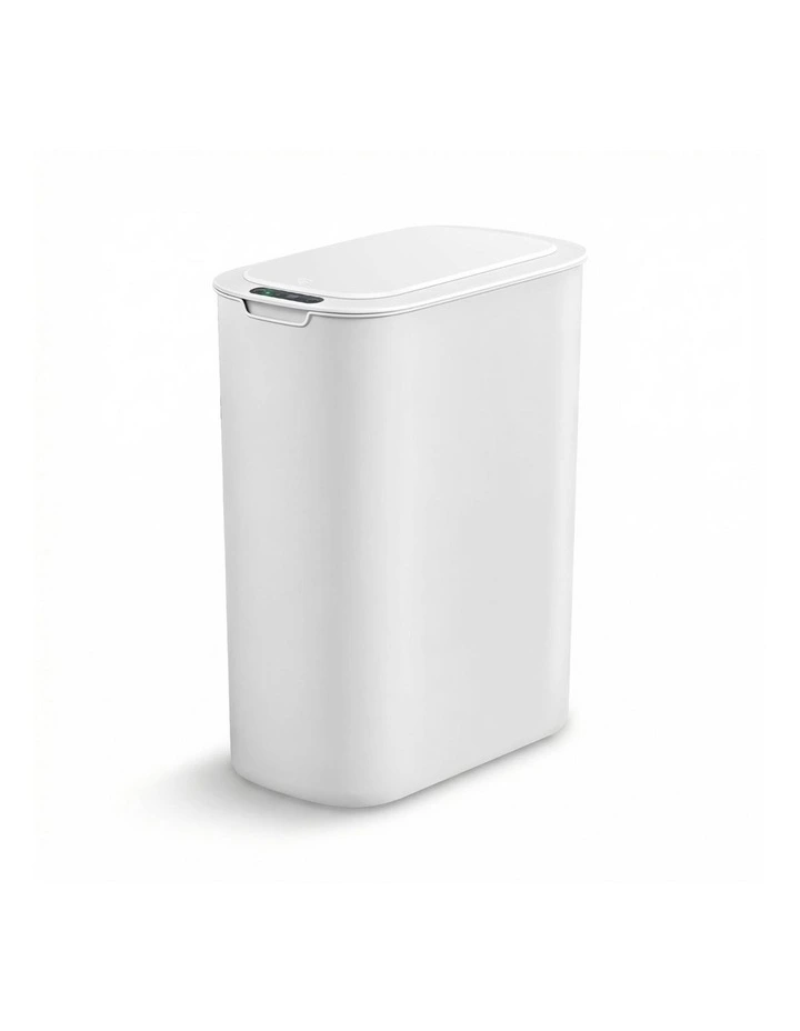 Motion Sensor Kitchen Bin Slim Touchless Rubbish Can with Lid 25L in White image 1