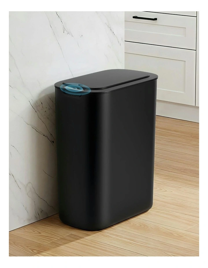 Motion Sensor Kitchen Bin Slim Touchless Rubbish Can with Lid 25L in Black image 3