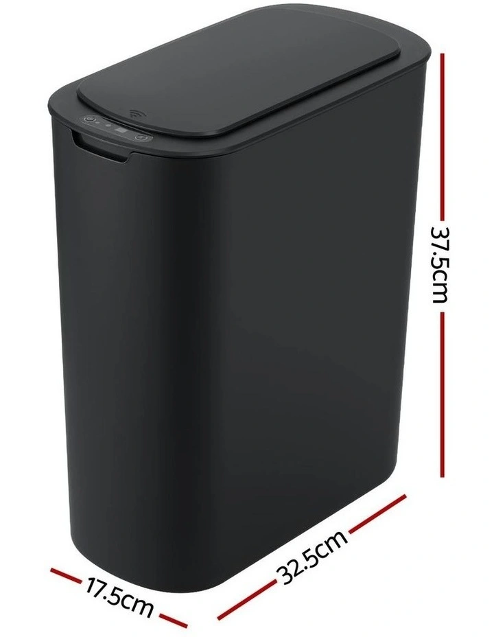 Motion Sensor Kitchen Bin Slim Touchless Rubbish Can with Lid 25L in Black image 4