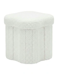 Storage Ottoman Foot Stool Foldable in White