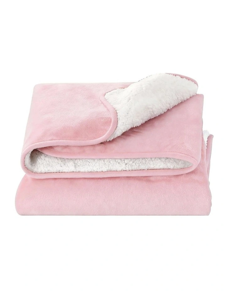 Electric Throw Rug Dual Side Fleece Flannel Heated Blanket in Pink image 2