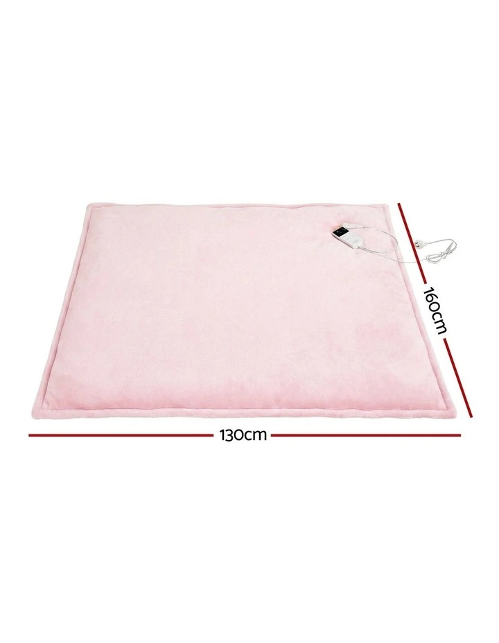Electric Throw Rug Dual Side Fleece Flannel Heated Blanket in Pink image 4