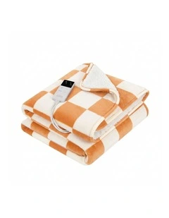 Electric Throw Rug Dual Side Fleece Flannel Heated Blanket in Yellow