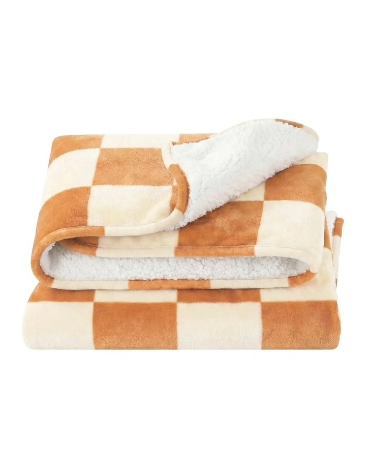 Electric Throw Rug Dual Side Fleece Flannel Heated Blanket in Yellow image 2