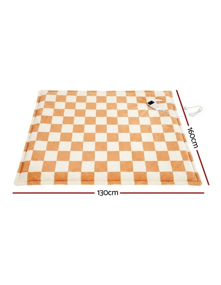 Electric Throw Rug Dual Side Fleece Flannel Heated Blanket in Yellow image 4