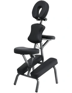 Portable Massage Chair Lightweight Folding Tattoo Lash Beauty Bed in Black