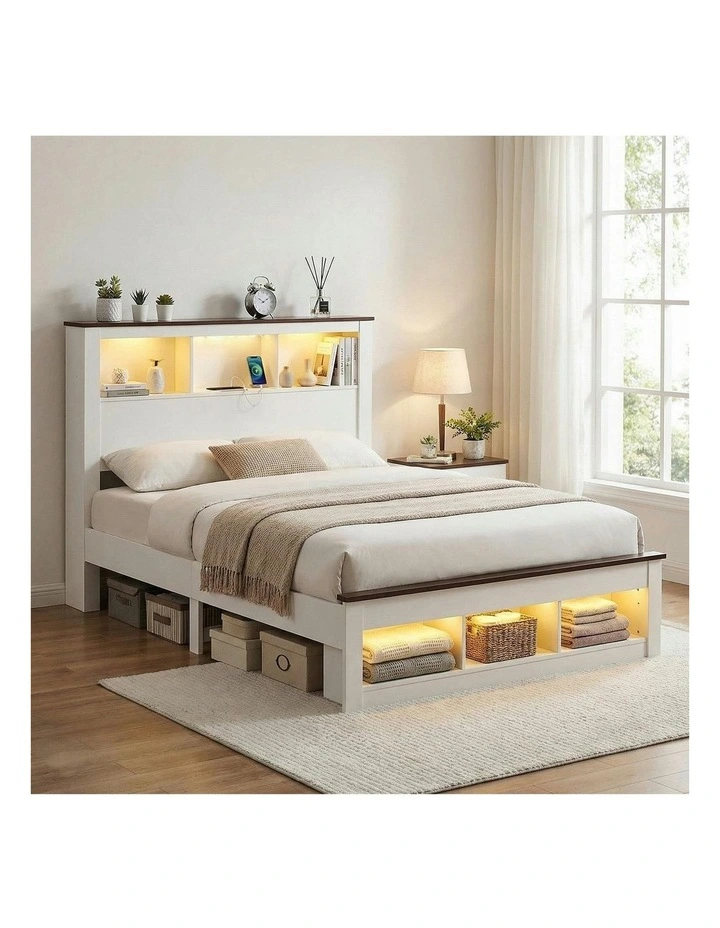 Queen Storage Bed Frame in White image 3