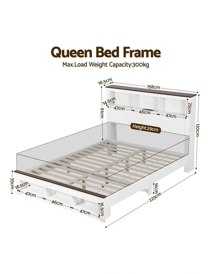 Queen Storage Bed Frame in White image 4