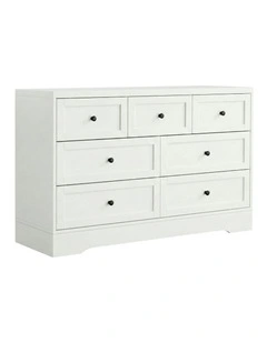 7 Chest Of Drawers Dresser Table in White