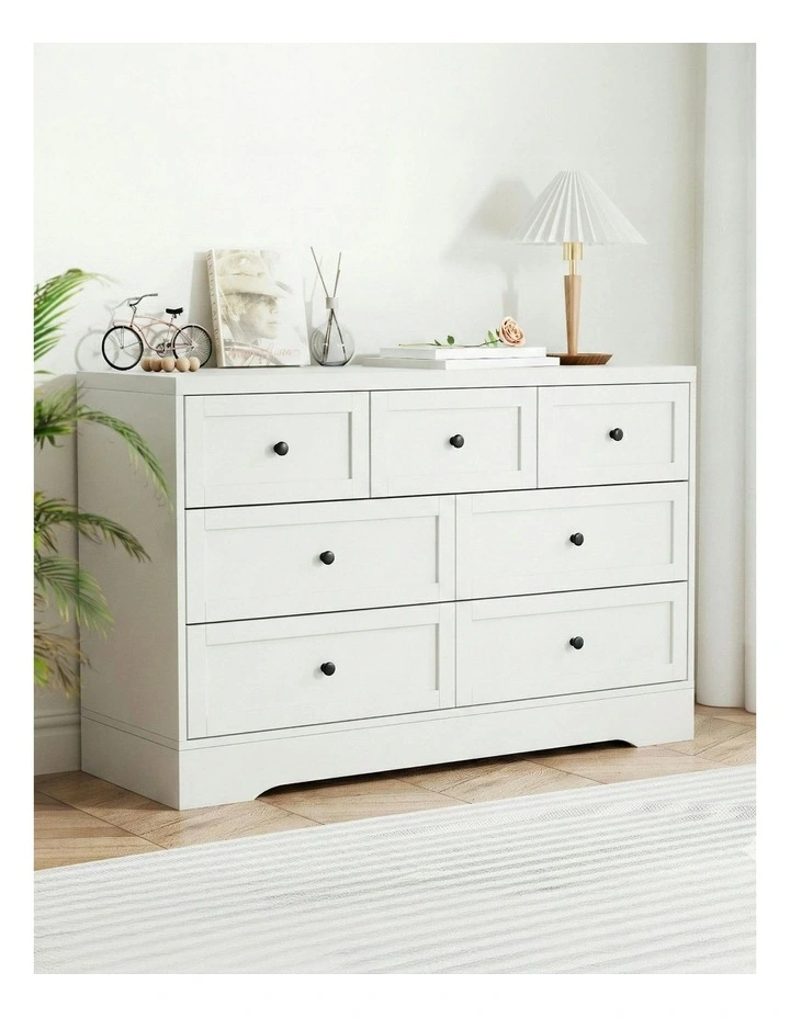 7 Chest Of Drawers Dresser Table in White image 3