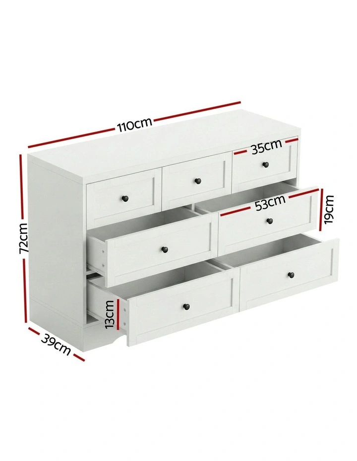 7 Chest Of Drawers Dresser Table in White image 4