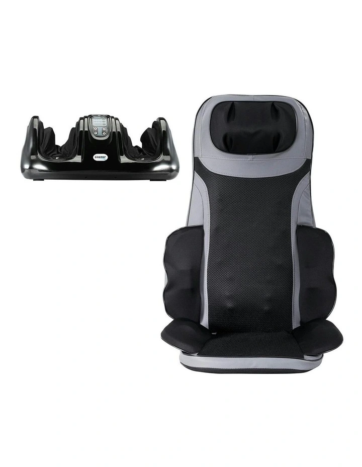 Seat Cushion Heating Full Back Massage With Foot Massagers 8-Nodes in Multi image 2