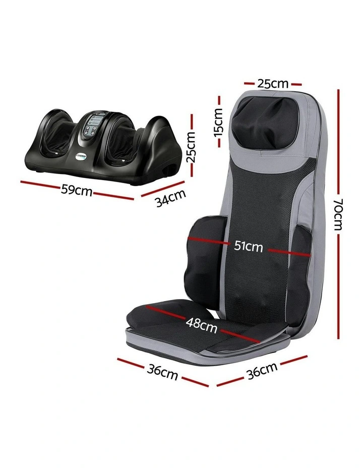 Seat Cushion Heating Full Back Massage With Foot Massagers 8-Nodes in Multi image 4