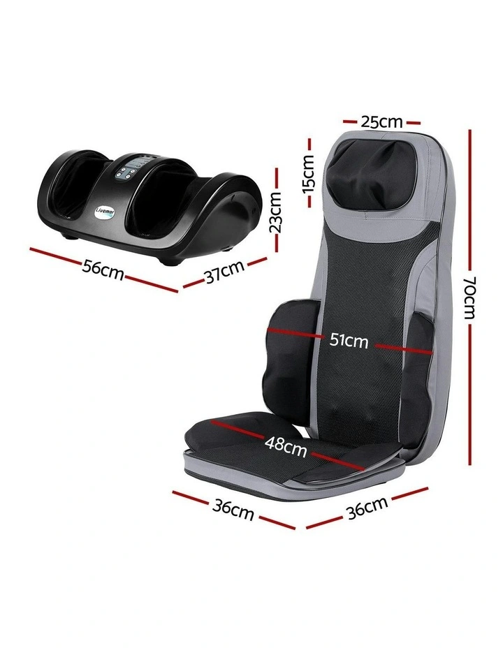 Cushion Heating Full Back Massage Seat With Kneading Foot Massagers in Multi image 4