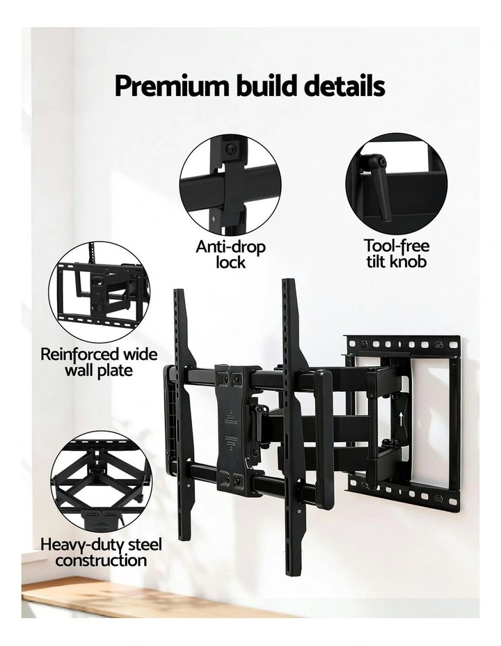 Swivel Tilt Extendable Full Motion TV Wall Mount Bracket 37 - 85 in Black image 6