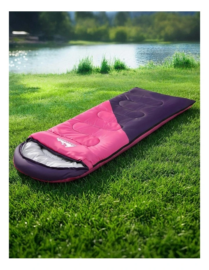 Thermal Camping Hiking Sleeping Bag  Single 213cm in Pink image 3