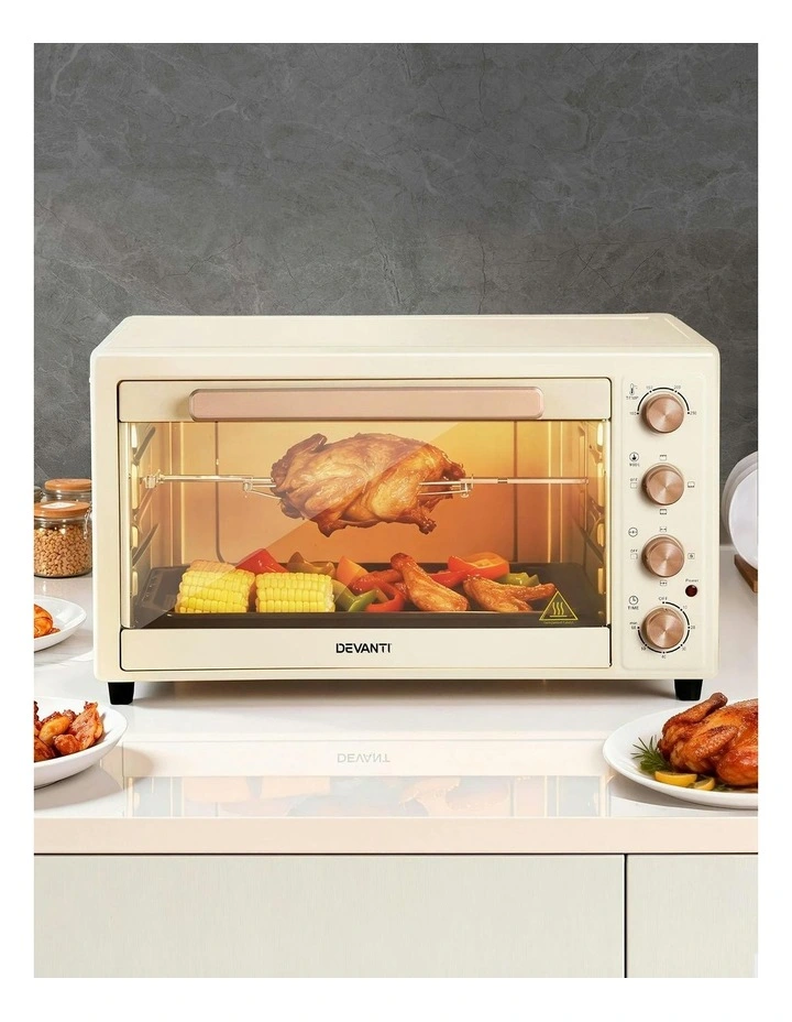 Convection Electric Fryer Ovens 2000W in Cream image 3