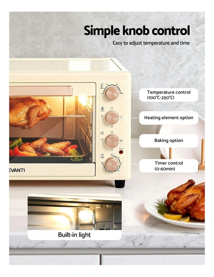 Convection Electric Fryer Ovens 2000W in Cream image 6