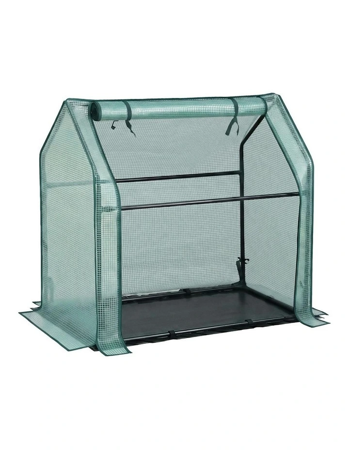 Steel Frame PE Cover Outdoor Mini Greenhouse Shelter in Green image 1