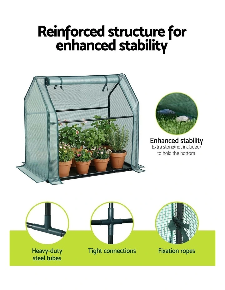 Steel Frame PE Cover Outdoor Mini Greenhouse Shelter in Green image 7