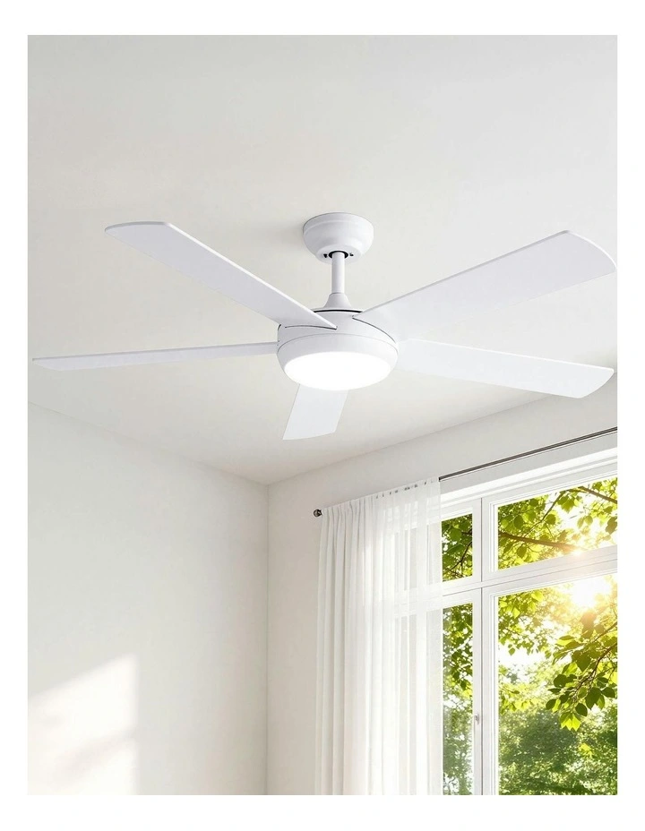 5 Blades DC Motor Remote Ceiling Fan in White image 3