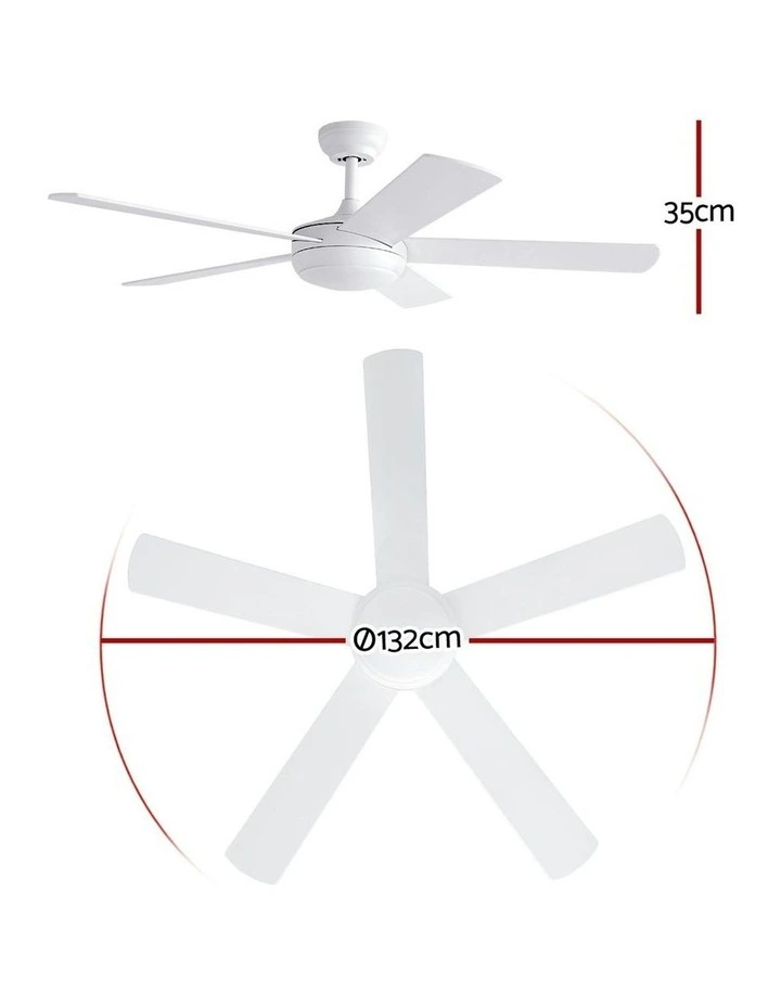 5 Blades DC Motor Remote Ceiling Fan in White image 4