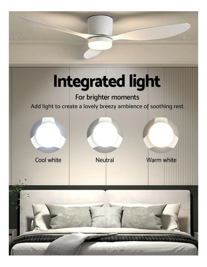 3 Blades DC Motor With Remote Ceiling Fan in White image 5