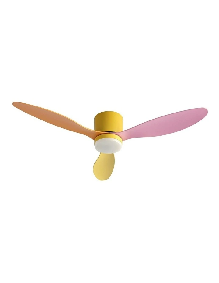 3 Blades DC Motor With Remote Ceiling Fan in Yellow Pink Orange image 2