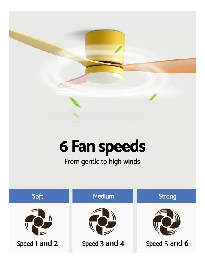 3 Blades DC Motor With Remote Ceiling Fan in Yellow Pink Orange image 7