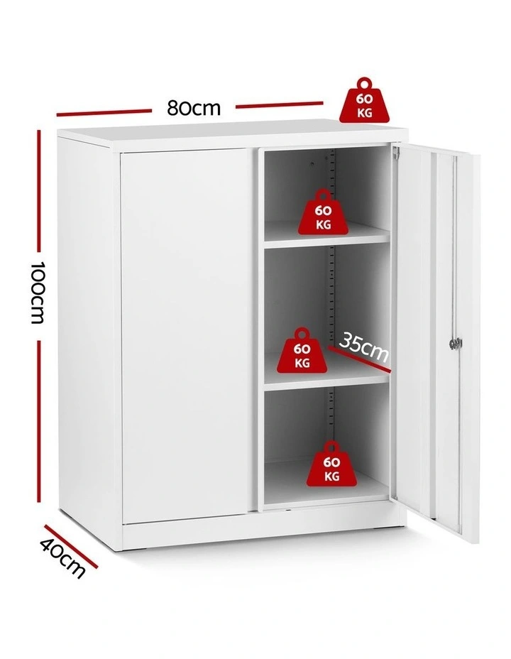 Steel Filing Mental Storage 3-Point Shelves Locker Cabinet in White image 4