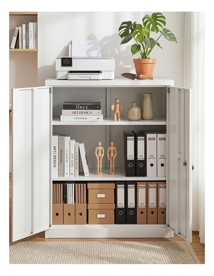 Steel Filing Mental Storage 3-Point Shelves Locker Cabinet in White image 5