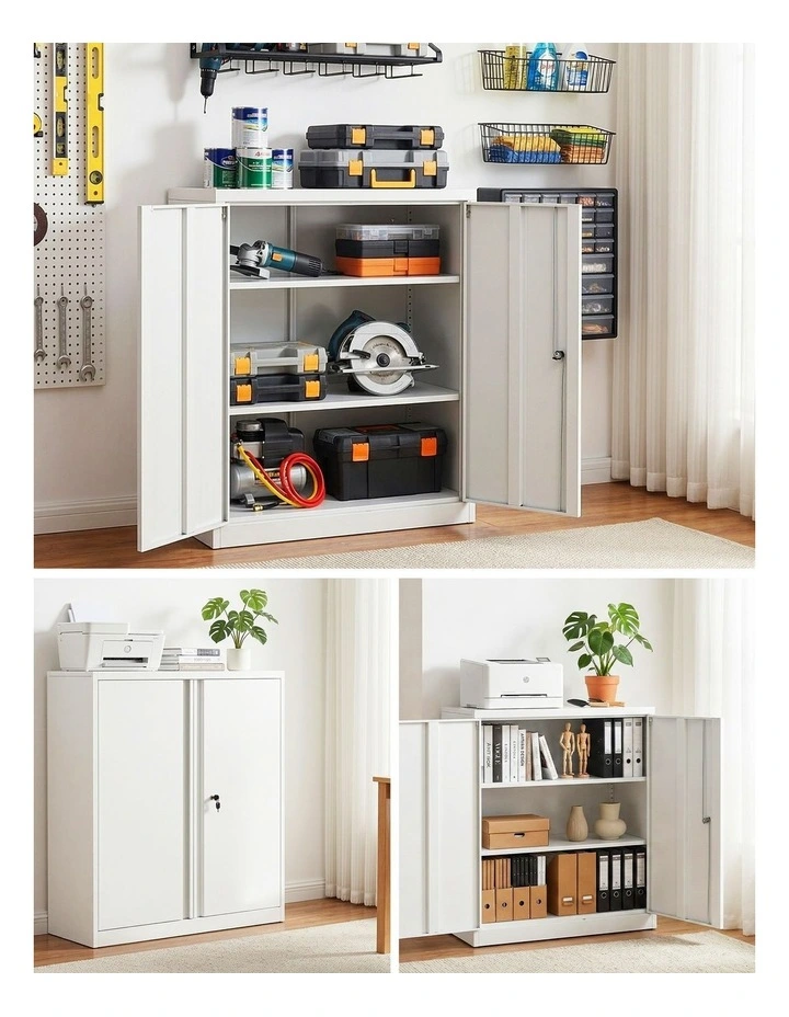 Steel Filing Mental Storage 3-Point Shelves Locker Cabinet in White image 7