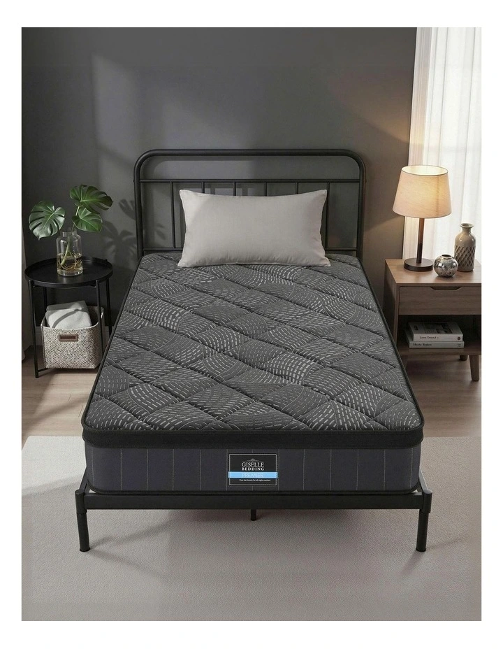 Pocket Spring Latex Euro Top Medium Firm Single Mattress in Black image 3