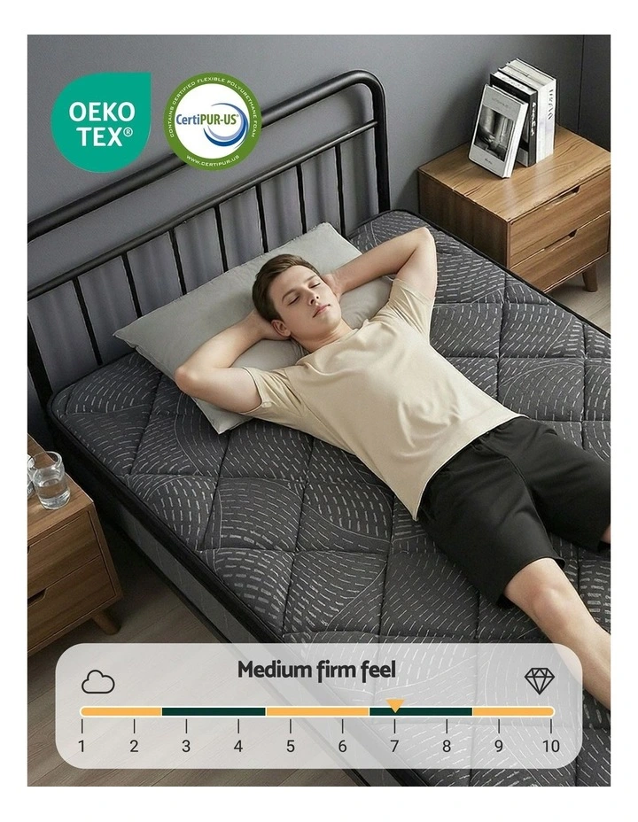 Pocket Spring Latex Euro Top Medium Firm Single Mattress in Black image 7